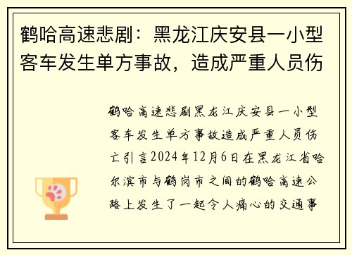 鹤哈高速悲剧：黑龙江庆安县一小型客车发生单方事故，造成严重人员伤亡